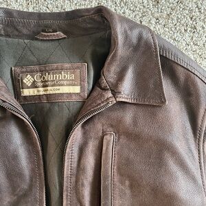 Columbia Men's Brown Leather Field Jacket size large